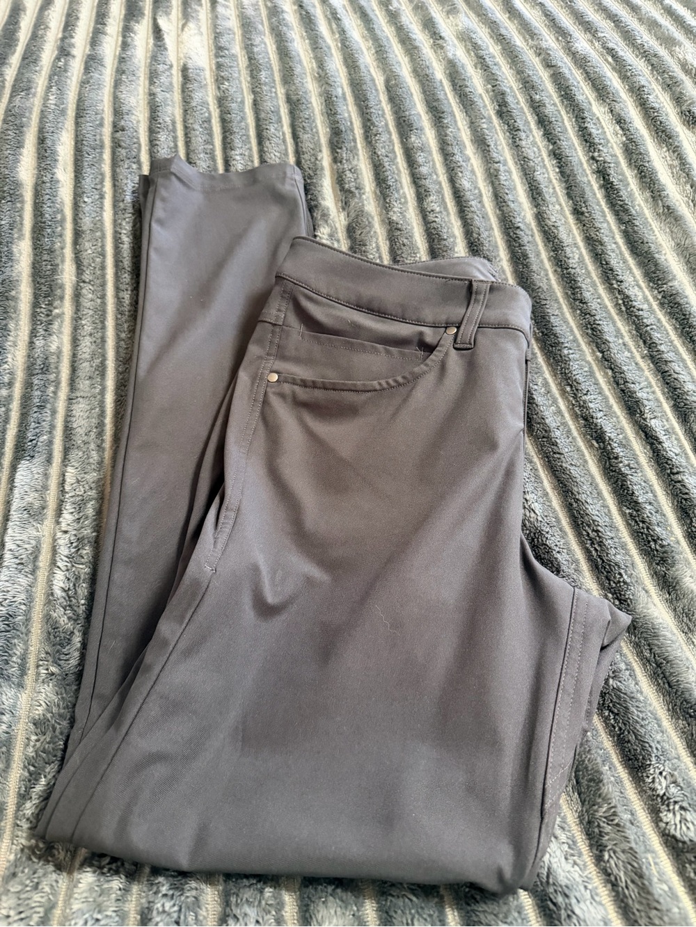 lululemon athletica Black Polyester Pants with Interior Waistband Tag